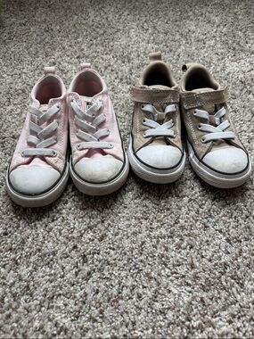 Converse Kids Canvas Sneakers in Pink and Tan